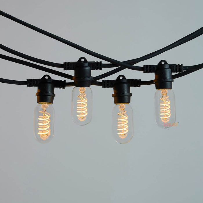 10m Black Festoon String Lights with 10 Bulb 240V Liquidleds, Festoon String, 10m-black-festoon