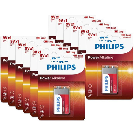 12 Pack GENUINE Philips Long Life Alkaline 9V Battery Philips, Alkaline, 12-pack-genuine-philips-long-life-alkaline-9v-battery