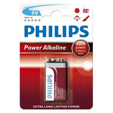 12 Pack GENUINE Philips Long Life Alkaline 9V Battery Philips, Alkaline, 12-pack-genuine-philips-long-life-alkaline-9v-battery