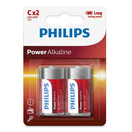 12 Pack GENUINE Philips Long Life Alkaline C Cell Battery Philips, Alkaline, 12-pack-genuine-philips-long-life-alkaline-c-cell-battery
