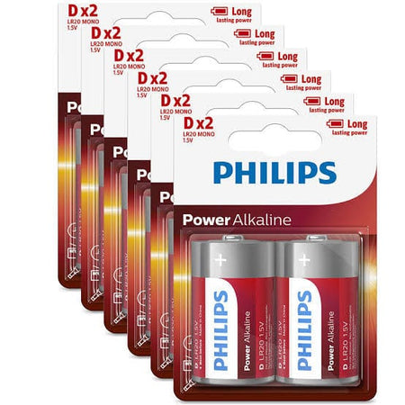 12 Pack GENUINE Philips Long Life Alkaline D Cell Battery Philips, Alkaline, 12-pack-genuine-philips-long-life-alkaline-d-cell-battery