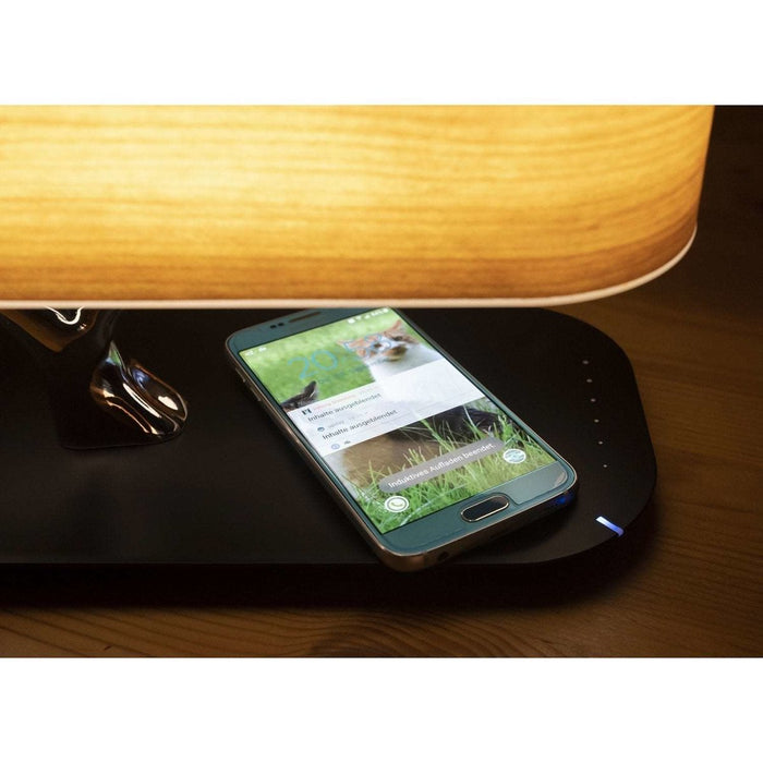 3-in-1 Inductive Charging Station Smart QI B7 with BT Speaker & Lamp Black Dropli, Table Light, a0586006