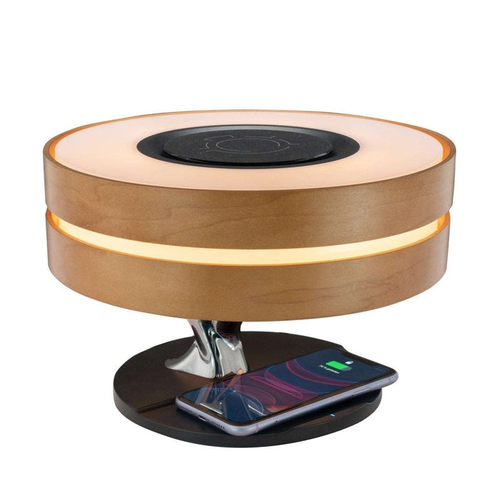 4-in-1 Bedside Lamp with Bluetooth Speaker and Wireless Charger, Sleep Mode & Stepless Dimming Dropli, Table Light, a0586022