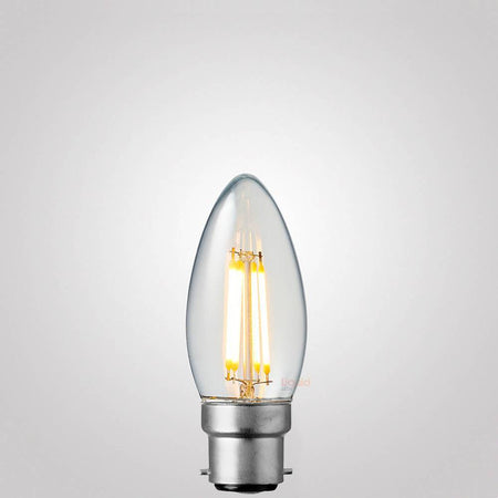 4W 12-24 Volt DC Candle Dimmable LED Bulb (B22) Clear in Warm White-Candle Bulbs-Liquidleds