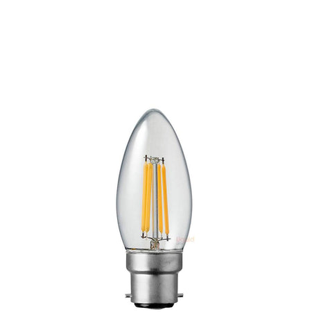 4W 12-24 Volt DC Candle Dimmable LED Bulb (B22) Clear in Warm White-Candle Bulbs-Liquidleds