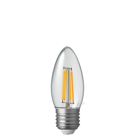4W 12-24 Volt DC Candle Dimmable LED Bulb (E27) Clear in Warm White-Candle Bulbs-Liquidleds
