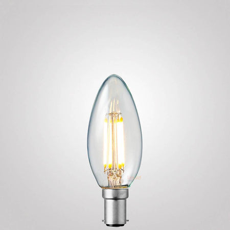 4W 12 Volt DC Candle Dimmable LED Bulb (B15) Clear in Warm White-Candle Bulbs-Liquidleds