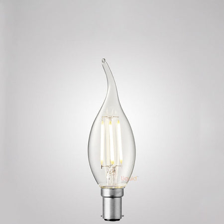 4W Flame Tip Candle Dimmable LED Bulb (B15) Clear in Natural White-Candle Bulbs-Liquidleds