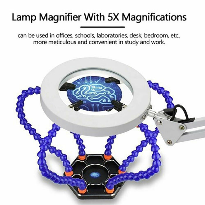 5 X Magnifying Black Clamp Desk Lamp-Home & Garden > Lighting-Dropli
