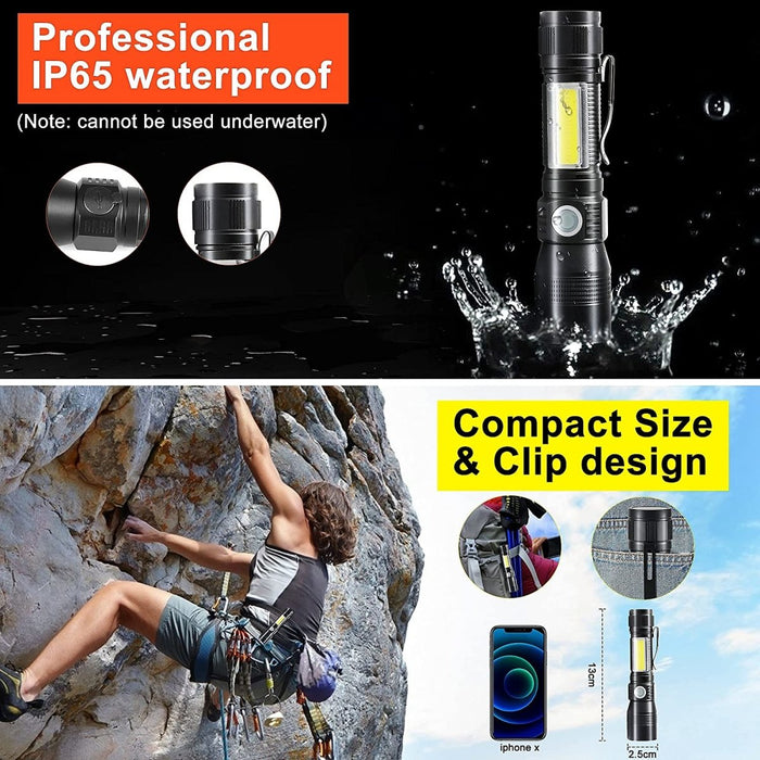 7 Modes Waterproof Rechargeable UV Light Flashlight Torch for Camping-Outdoor > Camping-Dropli