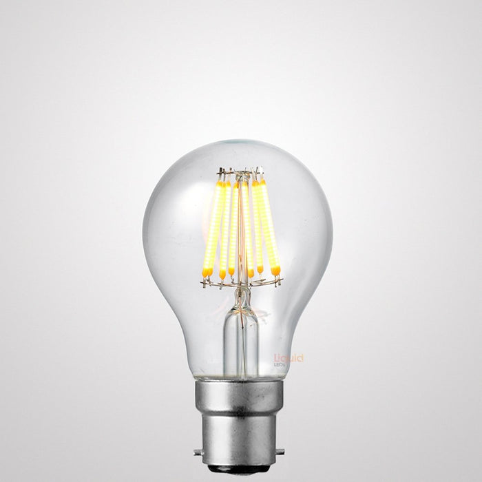 8W 12-24 Volt DC GLS Dimmable LED Light Bulb (B22) Clear in Warm White-Traditional Bulbs-Liquidleds