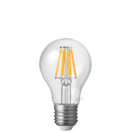 8W 12-24 Volt DC GLS Dimmable LED Light Bulb (E27) Clear in Warm White-Traditional Bulbs-Liquidleds