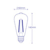 8W LED ST64 Pear Shape Filament Clear Globe - E27-GLOBES-Dropli