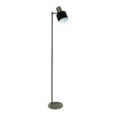 Ari 1 Light Floor Lamp Black With Brushed Chrome Head - SL98787BC-Floor Lamps-Oriel Lighting