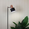 Ari 1 Light Floor Lamp Black With Copper Head - SL98787CO-Floor Lamps-Oriel Lighting