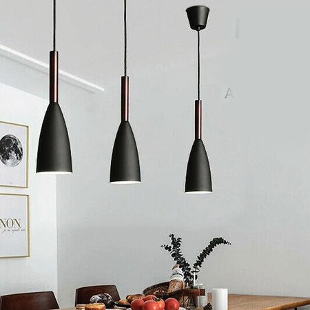 Black Pendant Lighting Kitchen Lamp Modern Pendant Light Bar Wood Ceiling Lights-Home & Garden > Lighting-Koala Lamps and Lighting