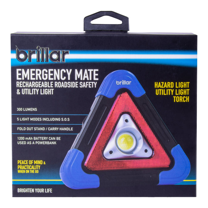 Emergency Mate - 300 Lumen Rechargeable Roadside Safety Light--Brillar