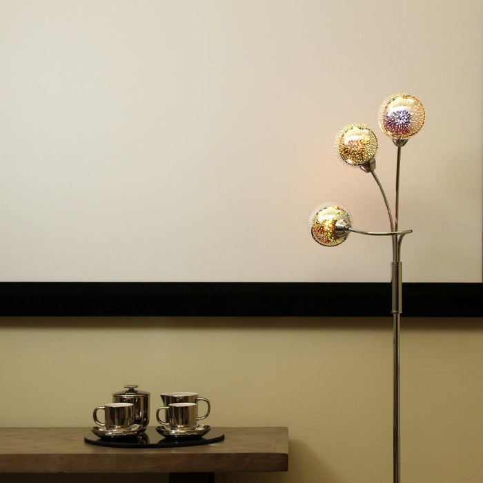 Candice Futuristic Chrome 3 Light Floor Lamp-Floor Lamps-Lexi Lighting