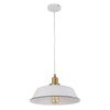 Cerema Angled Dome White with Antique Brass & Black Highlight Pendant Lights-Pendant Light-CLA Lighting