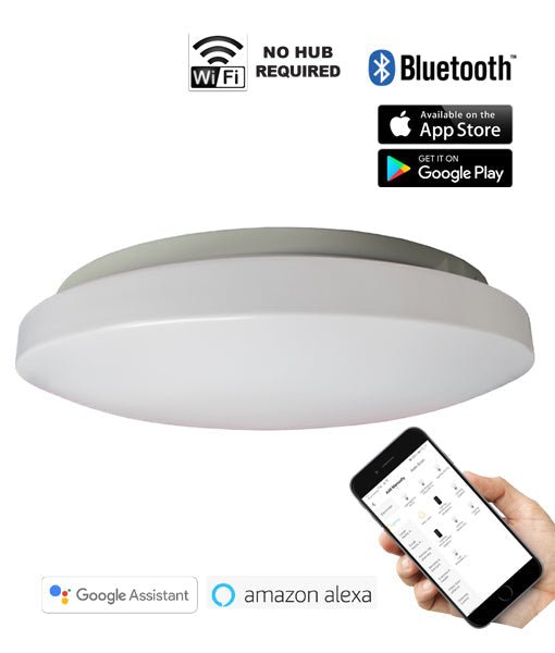 CLA SMTOYS1 LED Smart White Round Dimmable Tri-CCT Oyster Light CLA Lighting, Ceiling & Wall, cla-smtoys1-led-smart-white-round-dimmable-tri-cct-oyster-light