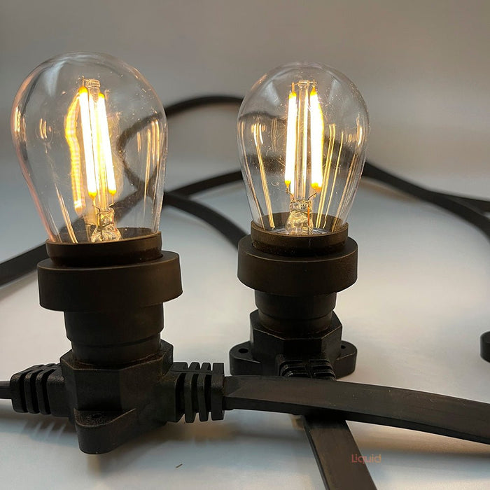 Dimmable Low Voltage 10M LED Festoon Kit at 50 cm intervals-Festoon String-Liquidleds