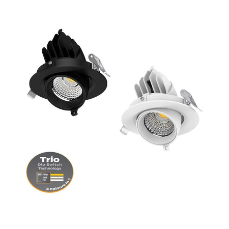 Domus SCOOP-13-TRIO - Round 13W Adjustable LED Tri-Colour Dimmable Downlight 240V - TRIO Domus, DOWNLIGHTS, domus-scoop-13-trio-round-13w-adjustable-led-tri-colour-dimmable-downlight-240v-tri