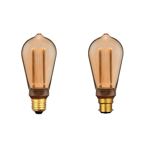 3.5W LED Dimmable Pear ST64 Shape Retro Vintage Filament Globe 1800K - B22/E27 Domus, GLOBES, domus-lrf-st64