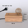 Edison Industrial Style Natural Solid Wood Table light with E27 Lamp base-Table Light-Dropli