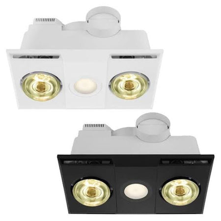 Eglo HEATFLOW Bathroom Heater & Light with 2 Heat Lamp-Bathroom Heaters-Eglo