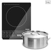 Electric Smart Induction Cooktop and 14L Stainless Steel Stockpot-Home & Living/Kitchen & Dining/Cookware/Induction Cookware-Soga