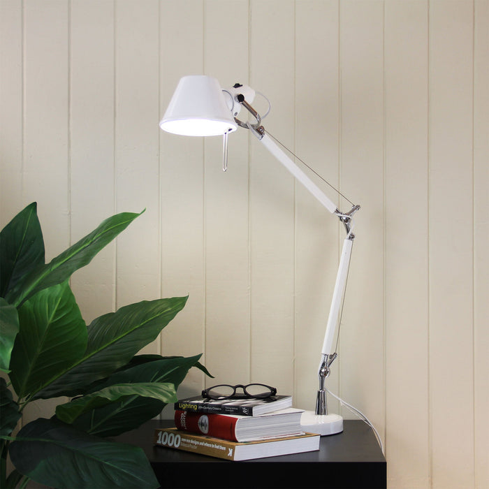 Forma Adjustable Desk Lamp White-TABLE AND FLOOR LAMPS-Oriel