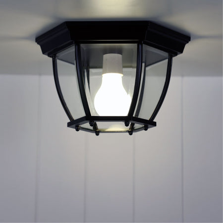 Highgate Traditional Under Eave DIY Batten Fix Light Black - OL7663BK-Outdoor Close To Ceiling Lights-Oriel Lighting