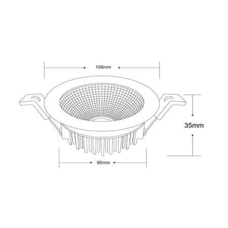INFINITE 205 13W COB Tri-Colour Dimmable Aluminium LED Downlight 90mm cut out-LED downlight-LC