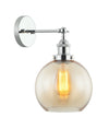 Interior Amber Wine Glass Shape With Chrome Highlight 1 Light Wall Light - PESINI6W-Wall Sconce-CLA Lighting