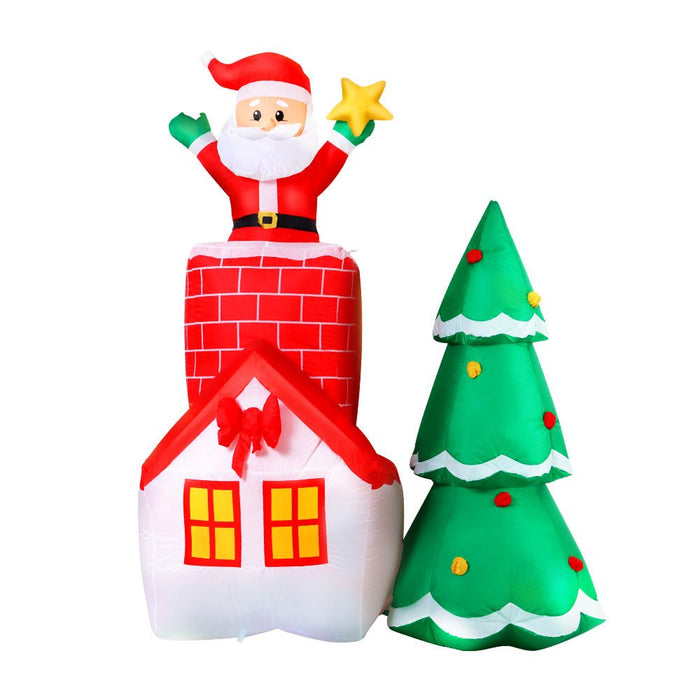2.2M Christmas Inflatable Santa Outdoor Decorations Dropli, Occasions > Christmas, jingle-jollys-2-2m-christmas-inflatable-santa-tree-lights-outdoor-decorations