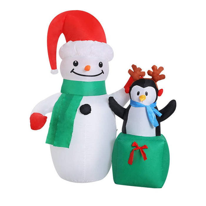 Inflatable Christmas 1.8M Snowman LED Lights Outdoor Decorations-Occasions > Christmas-Dropli
