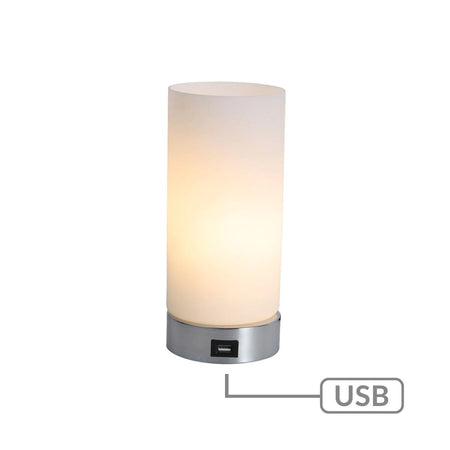 Julie Cylinder Touch Lamp with USB Port-Home & Garden > Lighting-Dropli