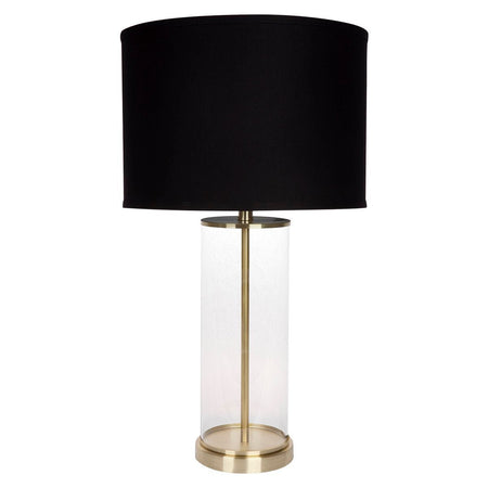 Left Bank Table Lamp - Brass w Black Shade--Cafe Lighting and Living