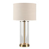 Left Bank Table Lamp - Brass w Natural Shade--Cafe Lighting and Living