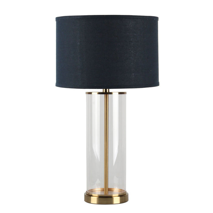 Left Bank Table Lamp - Brass w Navy Shade--Cafe Lighting and Living