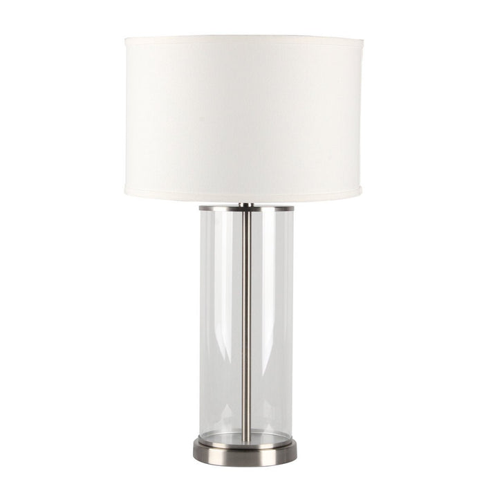 Left Bank Table Lamp - Nickel w White Shade--Cafe Lighting and Living