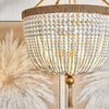 Malabar Beaded Pendant - Small Natural/White-Chandeliers-Cafe Lighting and Living