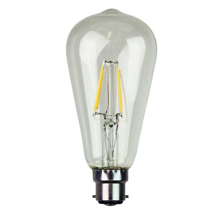 4W LED Dimmable Pear ST64 Shape Filament Clear Globe 2700K - B22/E27-GLOBES-Oriel Lighting