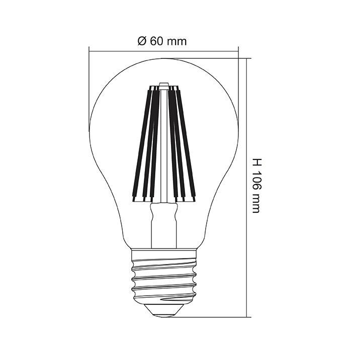 Osram 7.5W E27 (Screw Base) Filament Style LED Bulb in Warm White - Pack of 5-LED Globes-Osram