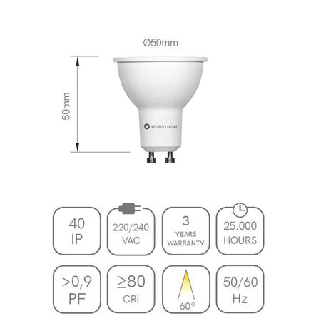 Pack of 5 - 8W = 60W LED GU10 LED Globe Dropli, LED Globes, pack-of-5-qzao-8w-gu10