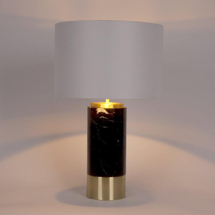 Paola Marble Table Lamp - Black w White Shade--Cafe Lighting and Living