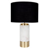Paola Marble Table Lamp - White w Black Shade--Cafe Lighting and Living