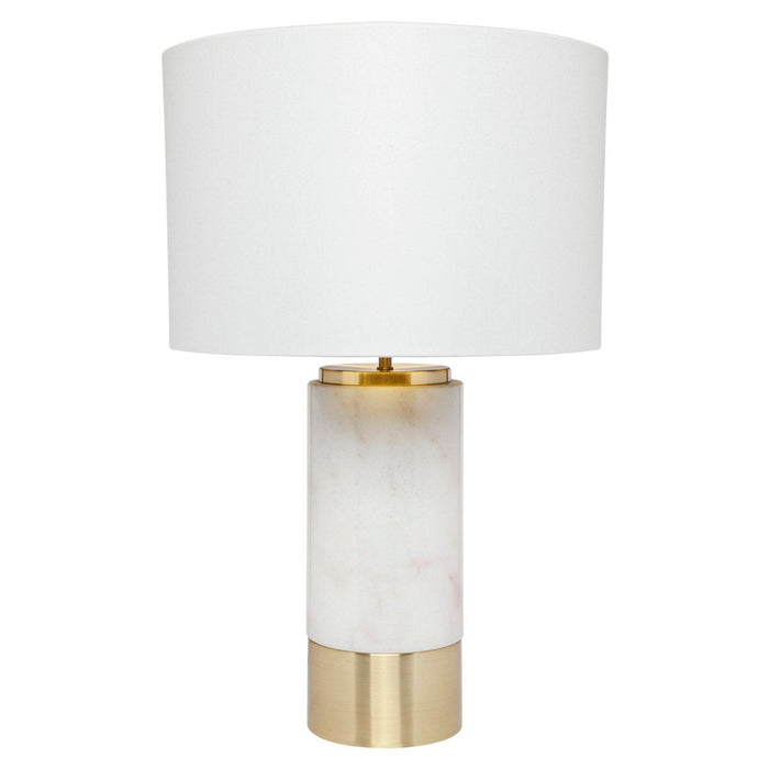 Paola Marble Table Lamp - White w White Shade--Cafe Lighting and Living