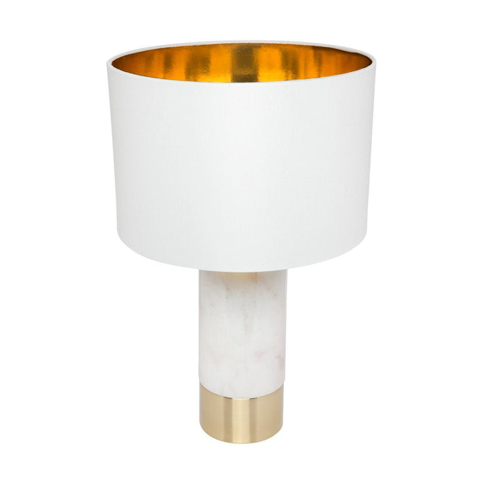 Paola Marble Table Lamp - White w White Shade--Cafe Lighting and Living