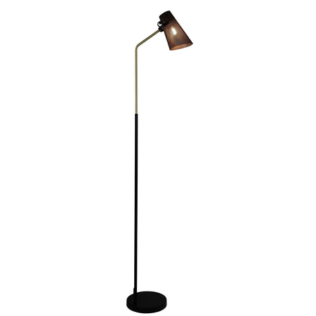 Perfo 1 Light Floor Lamp Black & Brass - SL98833AB-Floor Lamps-Oriel Lighting